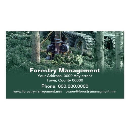 Forestry industries business card (front side)
