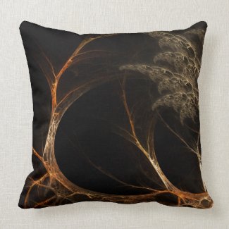 Forest's Edge - Modern Abstract Fractal Art Pillow