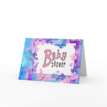 forever butterflies-Baby Shower cards