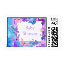 forever butterflies-Baby Shower Stamp