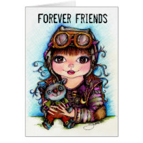 Forever Friends Steampunk Girl and Teddy cards