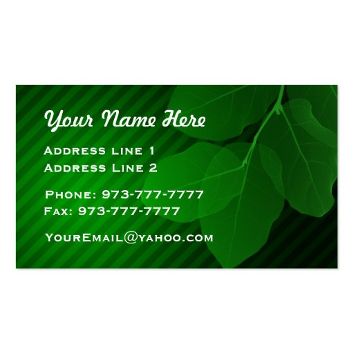 Forever Green Business Cards (back side)