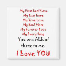 Forever Love Poem Fridge Magnet