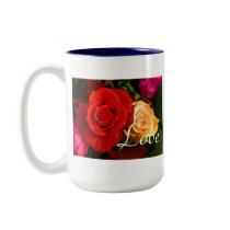 Forever Love Red Yellow Rose mugs
