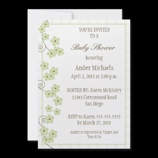 Forever Loved Baby Shower Invitation-green invitation