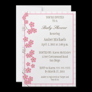 Forever Loved Baby Shower Invitation-pink invitation