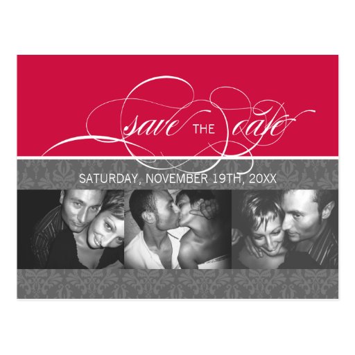 Forever More  SAVE THE DATE Photo Postcard:cherry