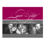 Forever More SAVETHEDATE Photo Postcard:raspberry