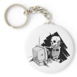 forever skeleton on hold tech support keychains