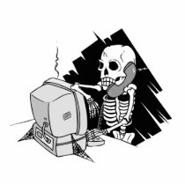 forever skeleton on hold tech support photo sculptures by geekme forever skeleton on hold tech support photo sculptures