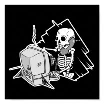 forever skeleton on hold tech support posters by geekme forever skeleton on hold tech support posters