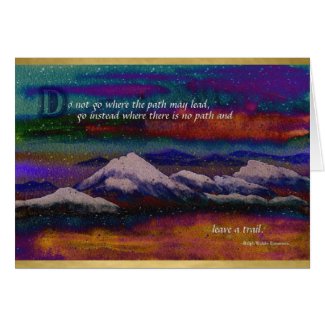 Forge Your Own Path Snow Mountain Colorful Winter Card