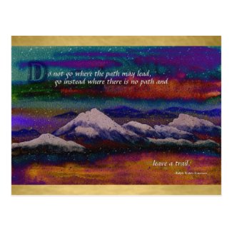 Forge Your Own Path Snow Mountain Colorful Winter Post Cards