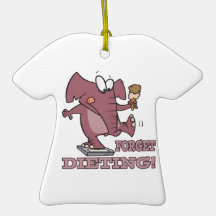 forget dieting funny diet humor elephant christmas ornaments