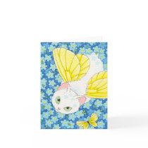 Forget-me-not Cat Fairy Notecard Moussart cards