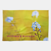 Forget Me Not Custom floral kitchen tea towel kitchen towels
