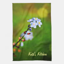 Forget Me Not Custom floral kitchen tea towel kitchen towels