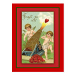 Forget Me Not Cute Vintage Valentine Greeting Card Postcards