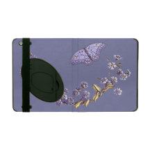 forget me not flower and butterfly ipad folio case