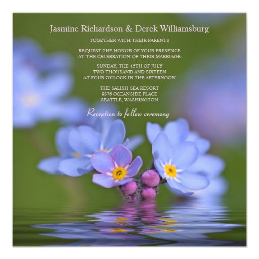 Forget Me Not Flower Photo Wedding Invitations