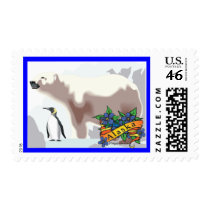 Forget-me-not, polar bear stamp