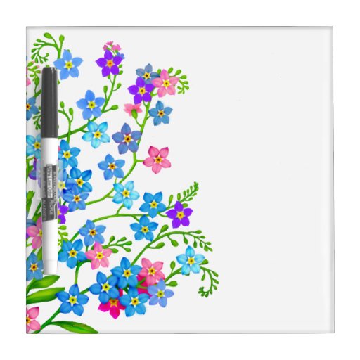 Me Nots Garden Flowers Dry Erase Board Zazzle