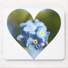 Forget Me Nots Heart Mouse Pads