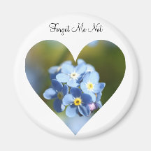 Forget Me Nots Heart Refrigerator Magnets
