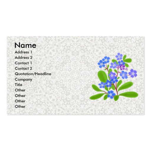 Forget-Me-Nots & Lace Profile Card Business Card (front side)