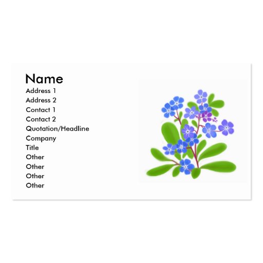 Forget Me Nots Profile Card Business Card Template