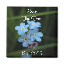 Forget Me Nots Save The Date Square Magnet