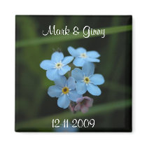 Forget Me Nots Save The Date Square Magnet