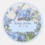 Forget me nots spice jar labels round sticker