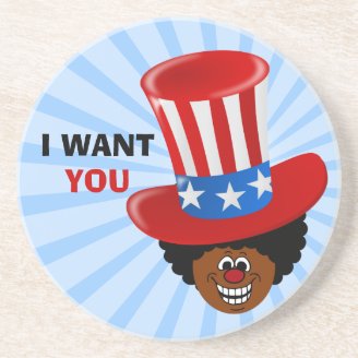 Forget Uncle Sam, Uncle Tim patriotic "I WANT YOU" Coaster