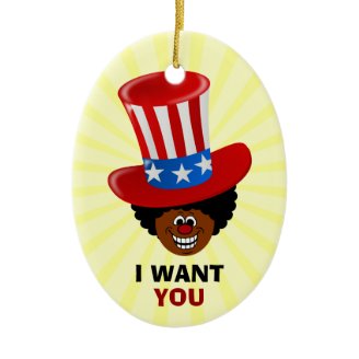 Forget Uncle Sam, Uncle Tim patriotic "I WANT YOU" Ornament