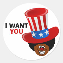 Forget Uncle Sam, Uncle Tim patriotic "I WANT YOU" Round Stickers
