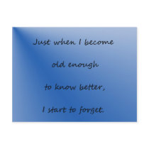 Forgetfulness Post card postcards