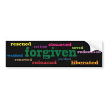 Forgiven Christian bumper sticker (black) bumper stickers