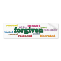 Forgiven Christian bumper sticker (white) bumper stickers