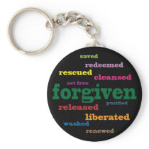 Forgiven Christian keychain (black)