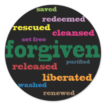 Forgiven Christian stickers (black)