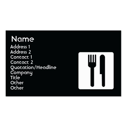 Fork and Knife - Business Business Cards (front side)