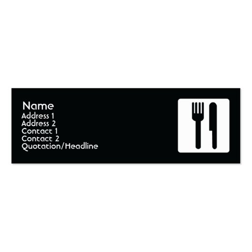 Fork and Knife - Skinny Business Cards