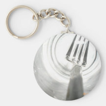 fork in glass key chain