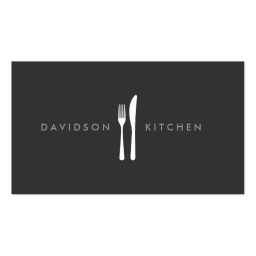Fork & Knife Logo 2 for Chef, Foodie, Restaurant Business Card Templates (front side)