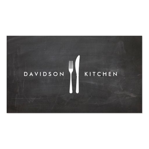 Fork & Knife Logo 3 for Chef, Foodie, Restaurant Business Card (front side)