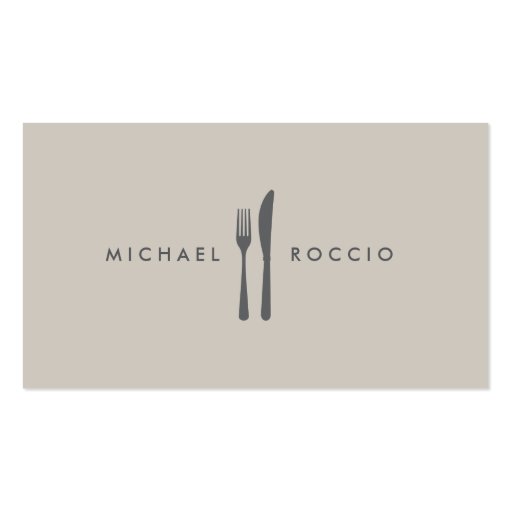 Fork & Knife Logo for Chef, Foodie, Restaurant Business Card Templates