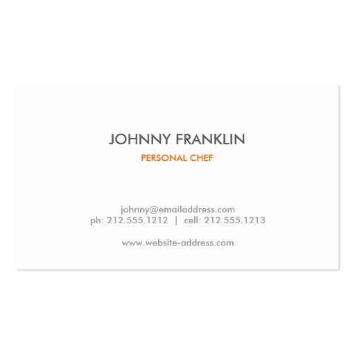 Fork & Knife Logo Kitchen/Restaurant/Cafe Business Card Template (back side)