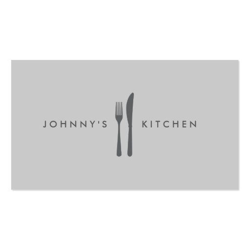 Fork & Knife Logo Kitchen/Restaurant/Cafe Business Card Template (front side)