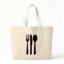 fork knife spoon icon canvas bag